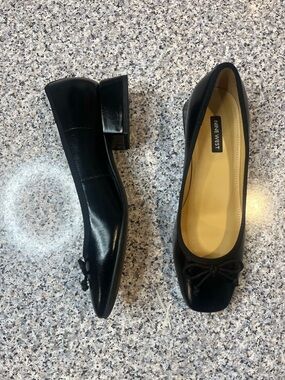 Square toe “ballet flat” block heel Nine West